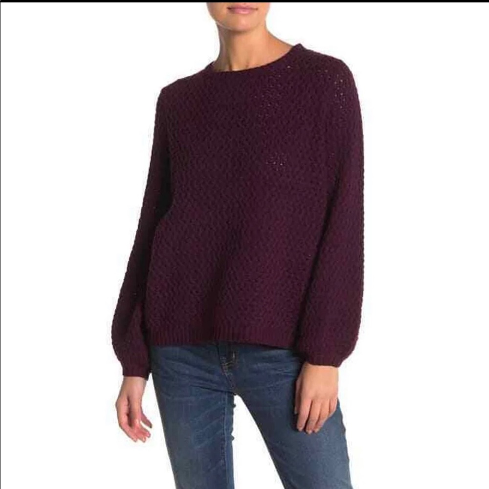 14th & Union Purple Popcorn Knit Sweater